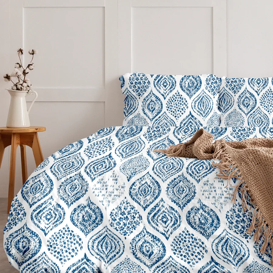 Bedsheet Set - 300TC Fishnet Motif