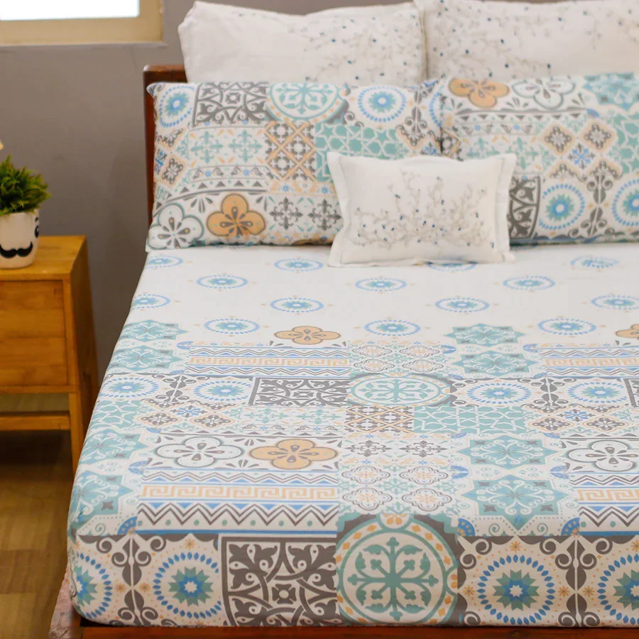 Bedsheet Set - 300TC  Morocco Tiles - Image 4