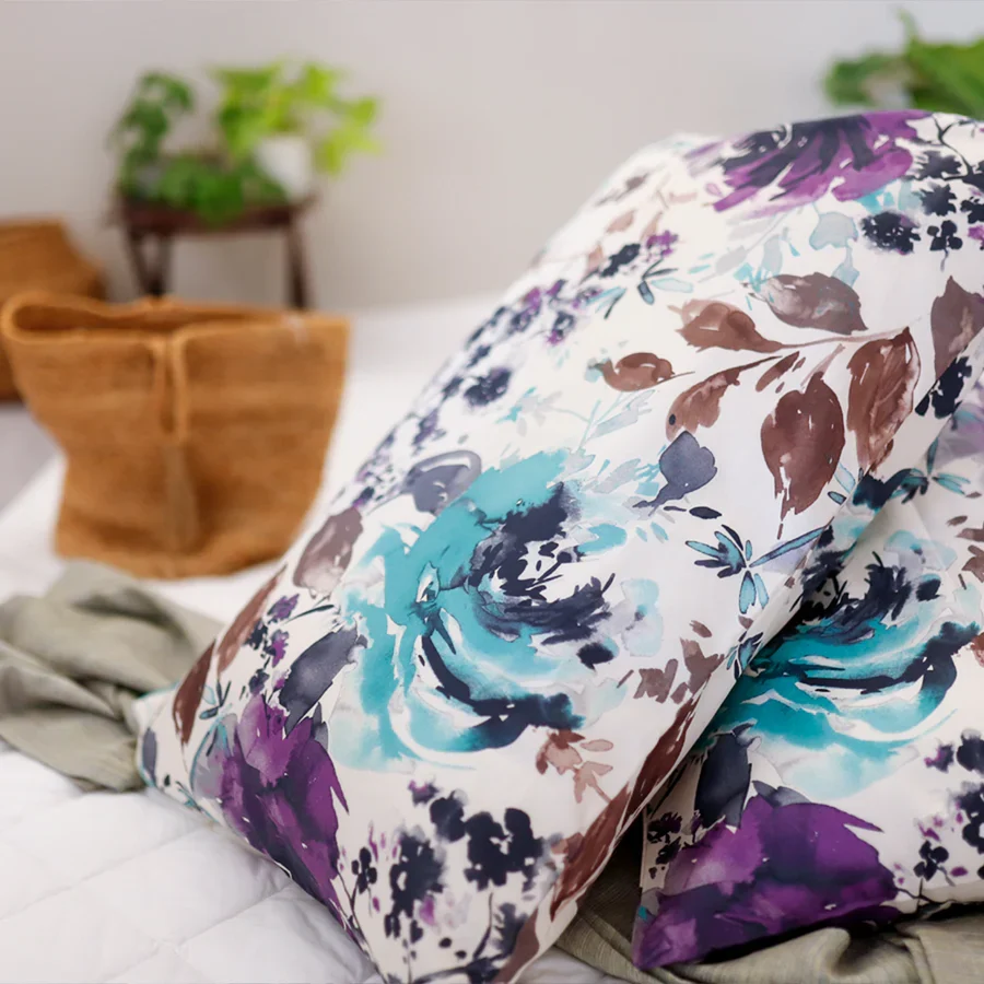 Bedsheet Set - 300TC Peonies Wisteria Purple - Image 3