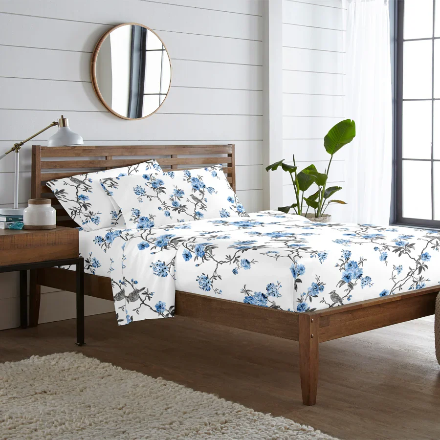 Fitted Bedding Set - 300TC Cherry Blossom Complete Set - Image 13