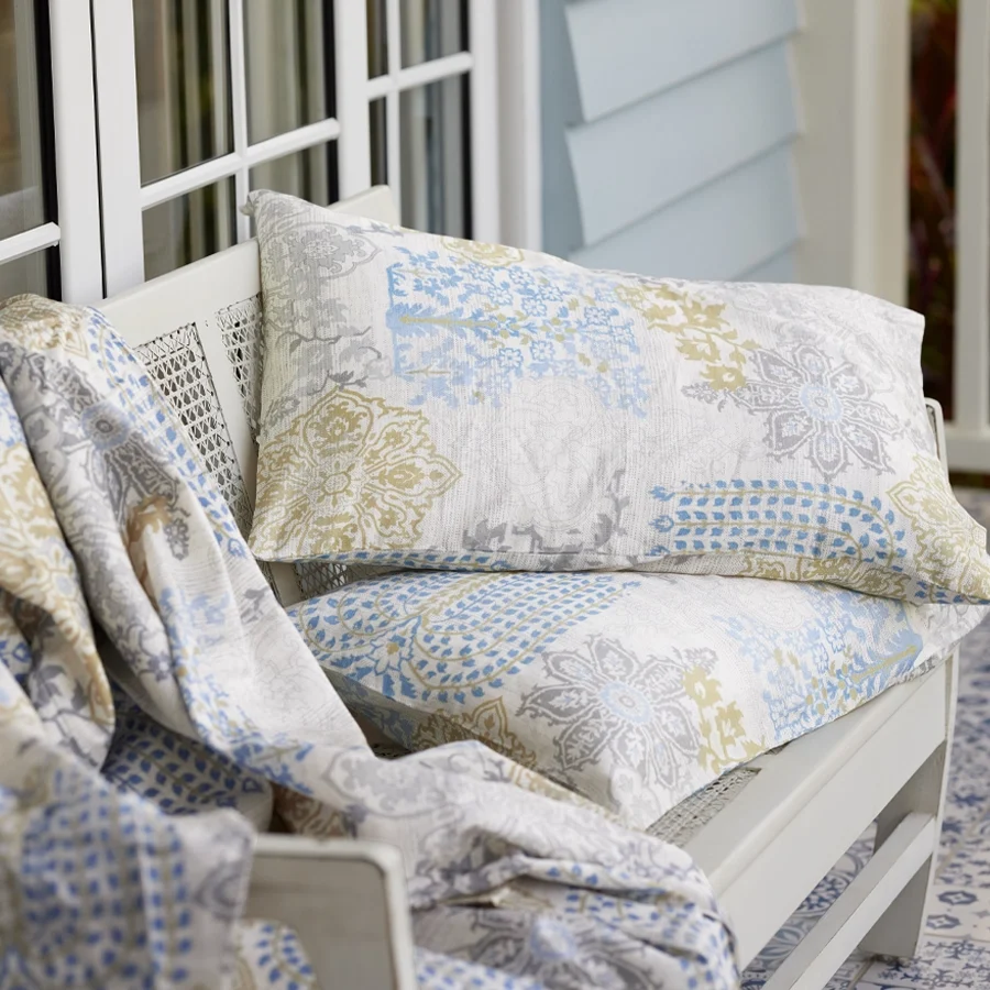 Fitted Bedding Set - 300TC Pastel Brocade Complete Set - Image 3