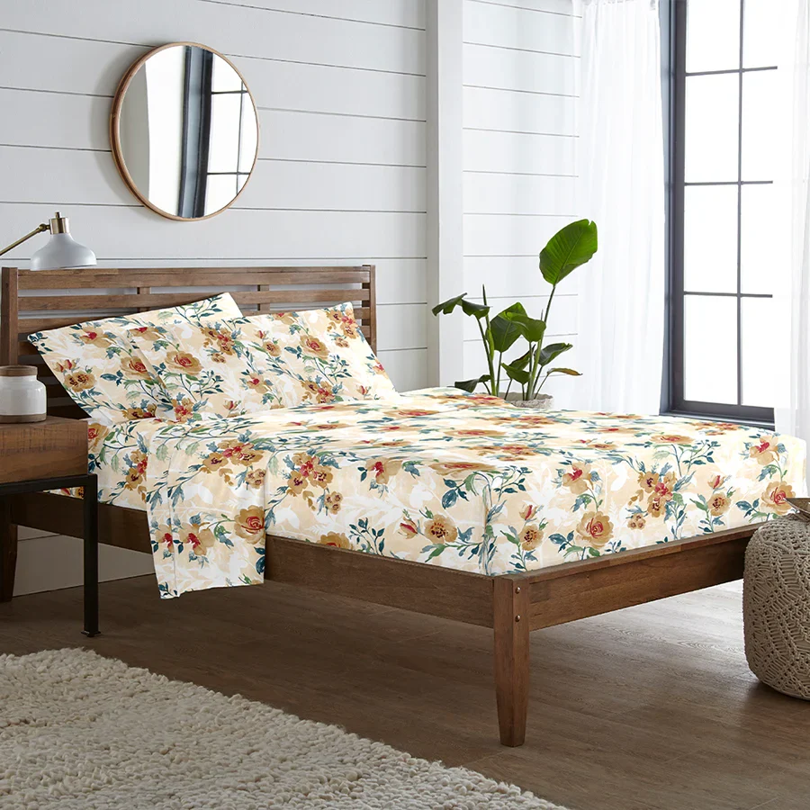 Fitted Bedding Set - 300TC Soft Camellias Complete Set - Image 10