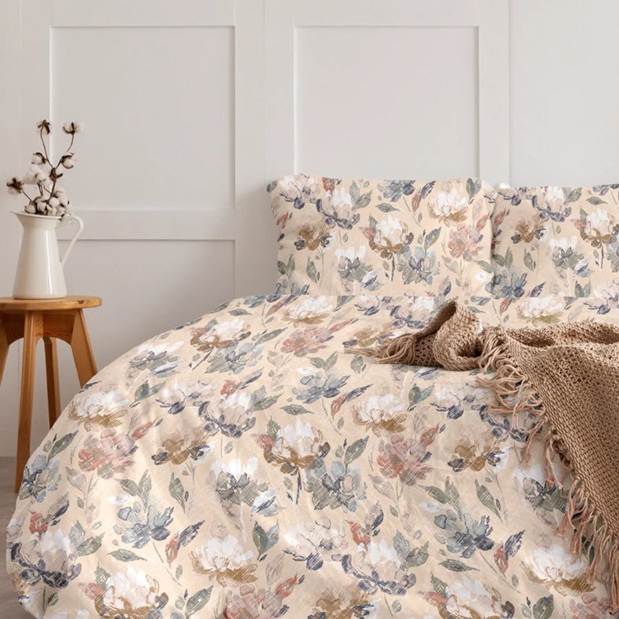 Fitted Bedding Set - 300TC Vintage Rustic Flowers Complete Set - Image 3