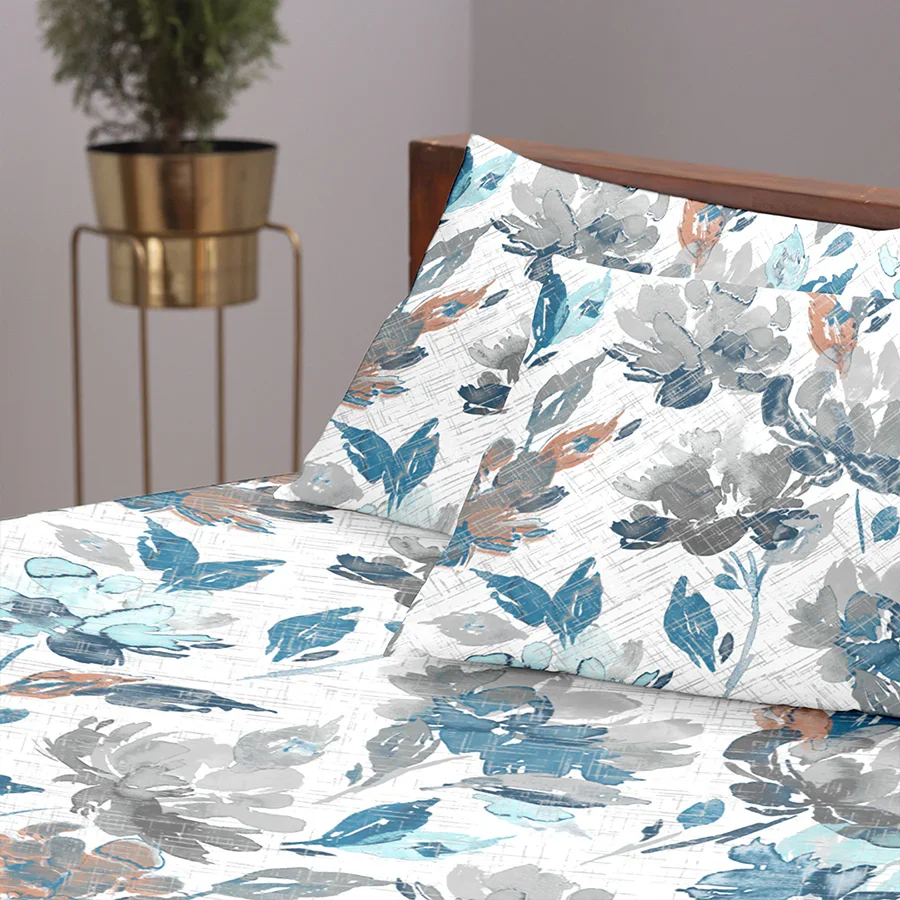 Fitted Bedding Set - 300TC Vintage Rustic Flowers Complete Set - Image 7