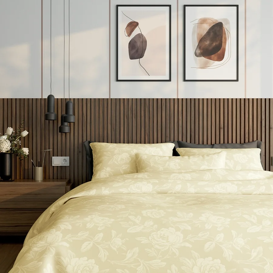 Fitted Bedding Set - Jacquard Rose - Complete Set - Image 19