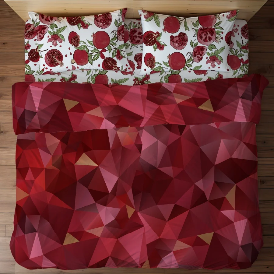 Duvet Cover - Garnet Bloom Red