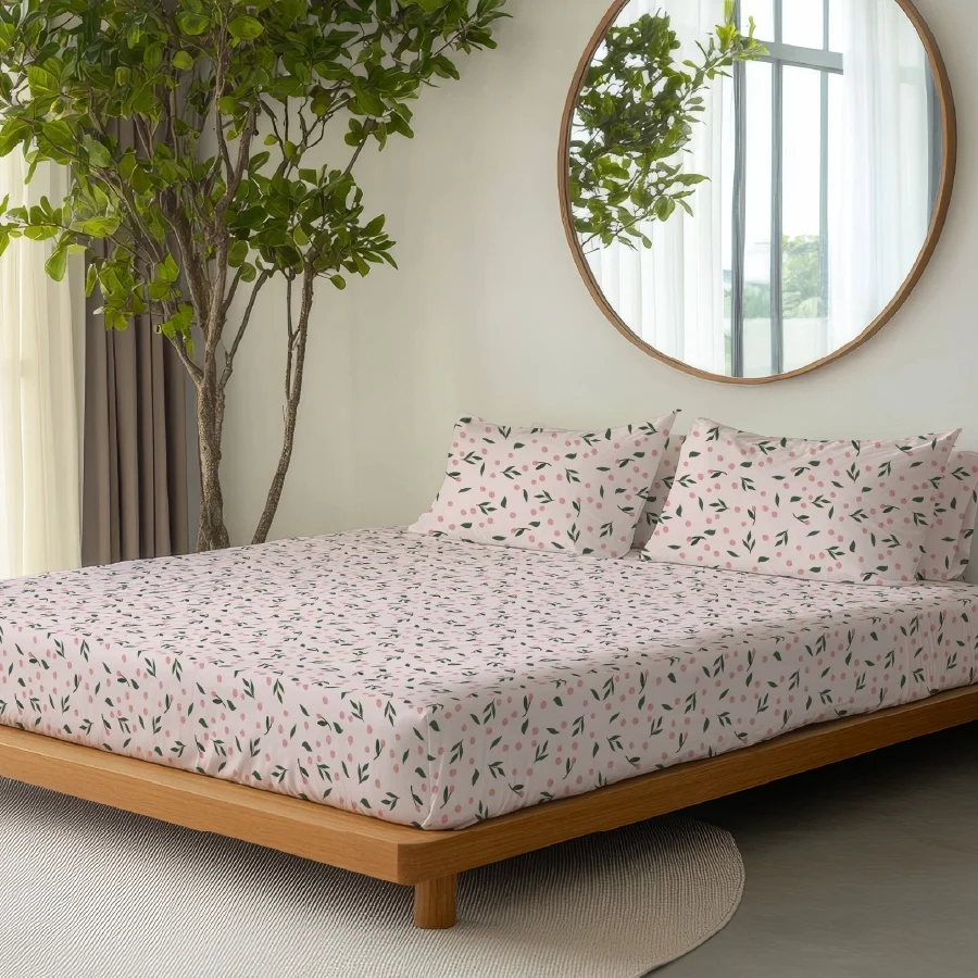 Fitted Set - Olive Grove Soft Pink