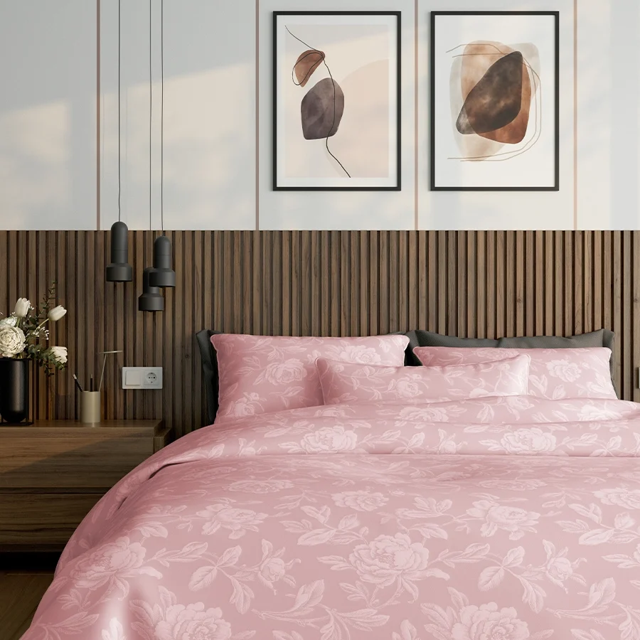 Flat Bedding Set - Jacquard Rose - Complete Set - Image 8