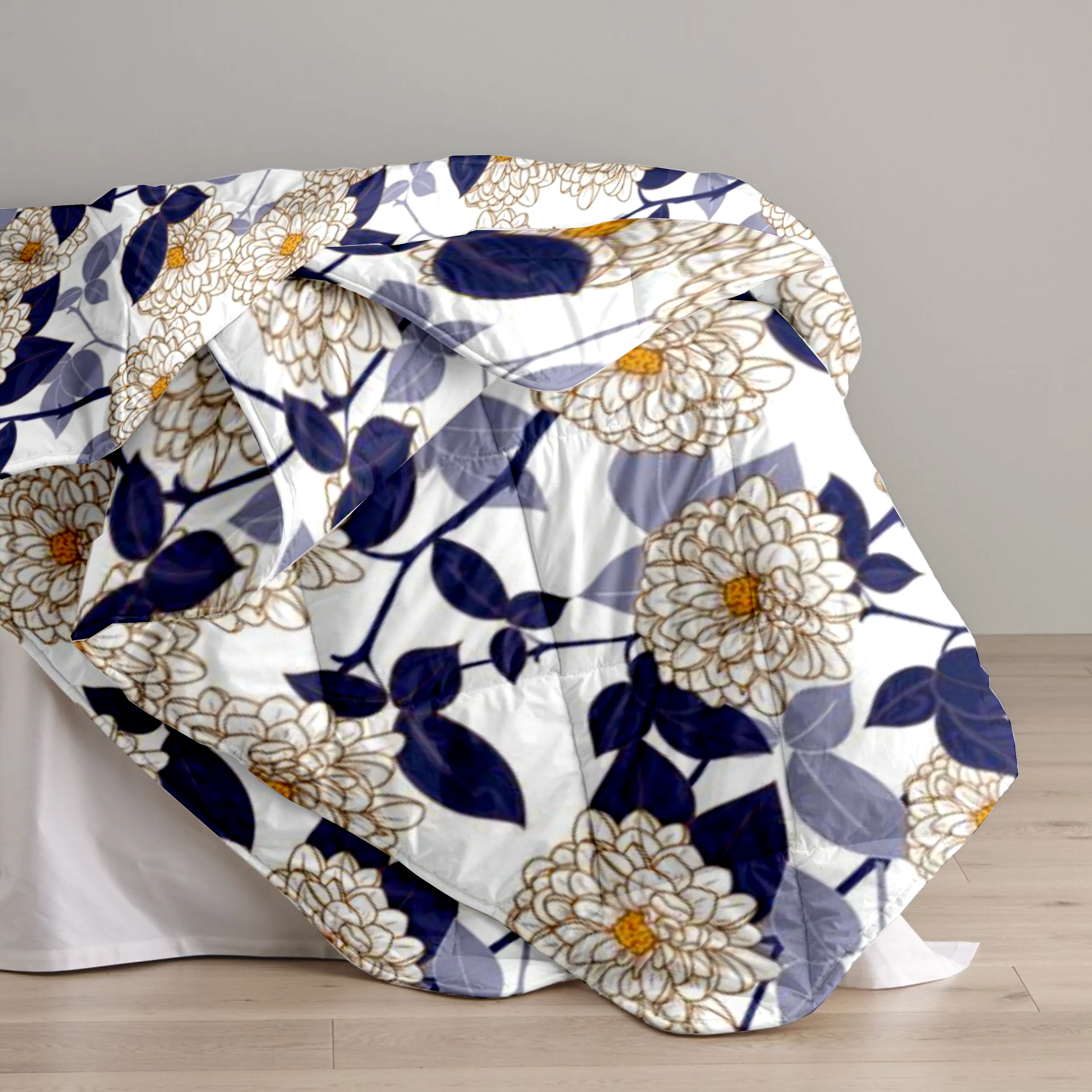 AC Comforter - Dahlia Range Dark Blue