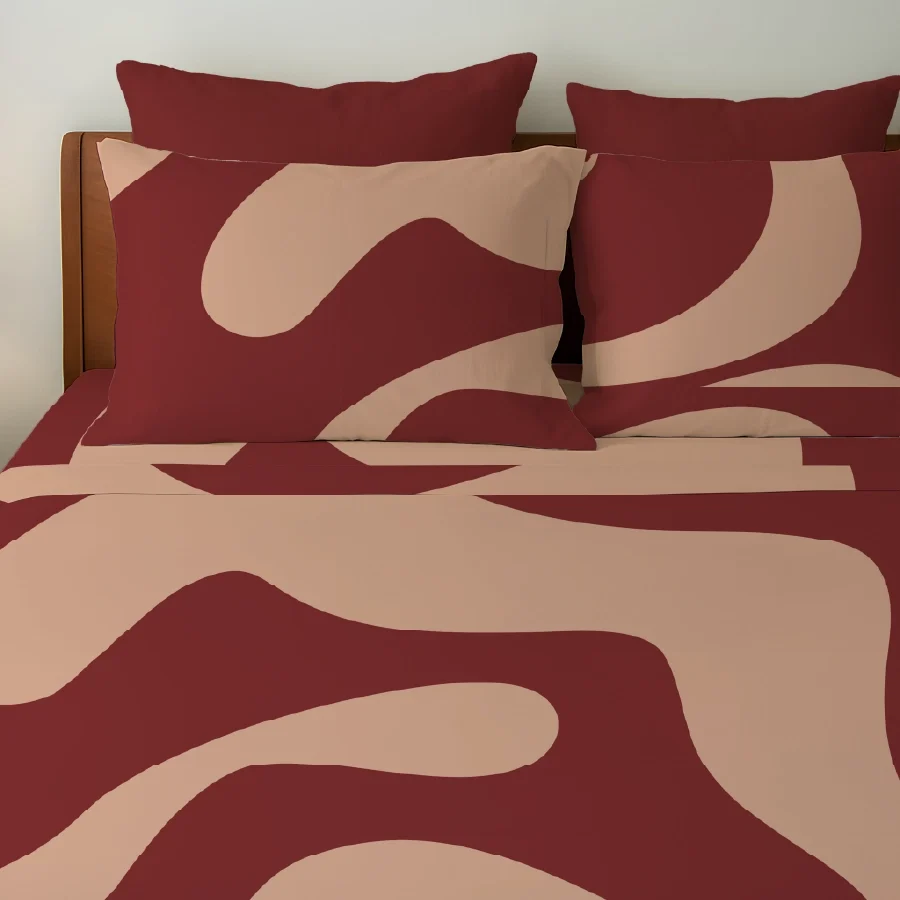 Bedsheet Set - Wavy Art Bold Lines - Image 4